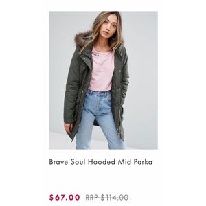 Army green parka from ASOS.